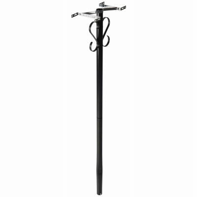 Steel Mailbox Post, Decorative Scroll, Top-Mount Boxes, Black. Round 56-In.