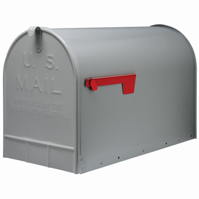 Stanley Post-Mount Mailbox, XL, Gray Steel