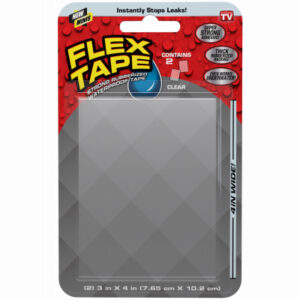 FLEX TAPE Clear Mini Waterproof Tape Patches, 3 x 4-In., 2-Pack