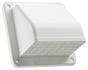 4 In. Exhaust Wall Hood Vent, White Plastic