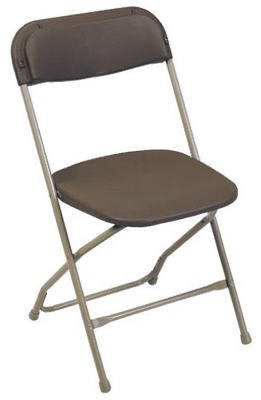 Folding Chair, Neutral Metal Frame/Brown Plastic