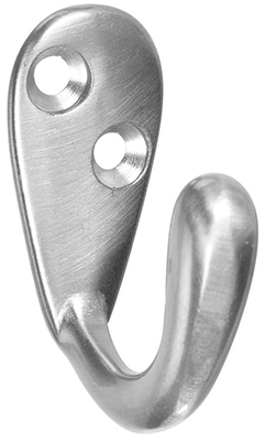 Hook, Robe, Single-Prong, Satin Nickel