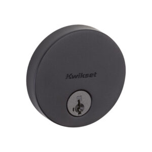Uptown Round Single-Cylinder Deadbolt Lock, SmartKey Security, Iron Black
