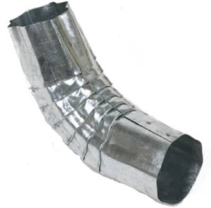 Corrugated Gutter Downspout Elbow, Round, Galvanized Steel, 3 In.