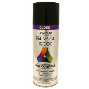 Premium Decor Spray Paint, Black Gloss, 12 oz.