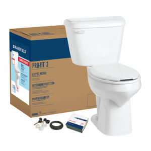 Complete Toilet-To-Go Kit, Low-Flow, White, Elongated Bowl