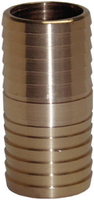 Yellow Brass Insert Coupling, Barbed Ends, 1/2 In.