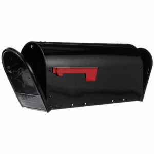 Outback Post-Mount Mailbox, Double Doors, Large, Black Steel