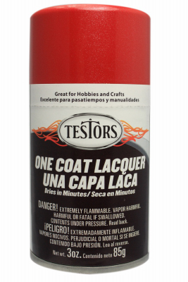 One-Coat Lacquer Craft Spray Paint, Revving Red Gloss, 3-oz.