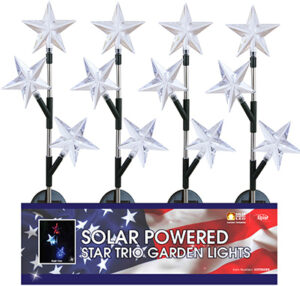 LED Star Solar Stake, Red, White & Blue