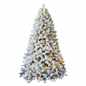 Feel Real Artificial Pre-Lit Christmas Tree, Wesley Pine, Hinged, 700 Clear Lights, 7.5-Ft.