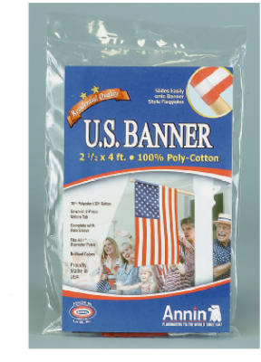 2-1/2 x 4 Ft. Polycotton U.S. Banner
