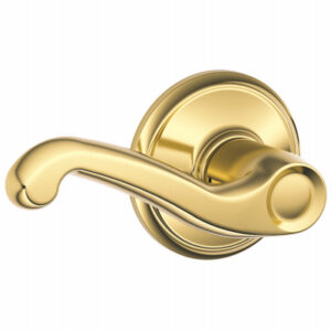 Flair Lever Passage Lockset, Bright Brass
