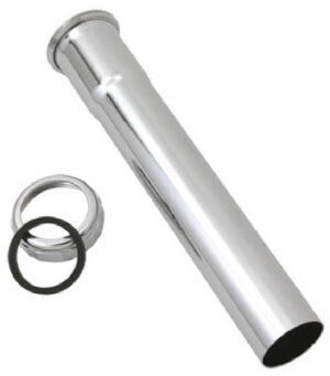 Lavatory Drain Extension Tube, Chrome-Plated Brass, 1.25-In. OD Tube Slip Joint x 8-In.