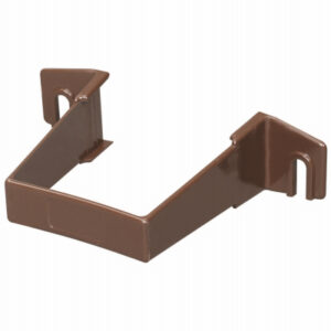 Downspout Clip, Square, Vinyl, Brown, 2-In.