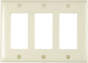 Pass & Seymour 3-Opening Nylon Wall Plate, Light Almond