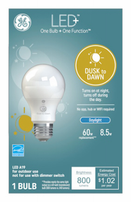 LED+ Light Bulb, Daylight, Dusk-Dawn, 800 Lumens, 8.5 Watt