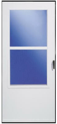 Storm Door, White Vinyl, Solid Wood Core, 32 x 81-Inch