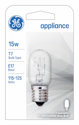Appliance Light Bulb, Clear, 15 Watt
