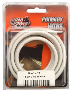 Primary Wire, White, 10-Ga., 7 Ft.