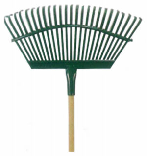 19 In. Flexible Steel Head Lawn Rake, 48 In. Wood Handle