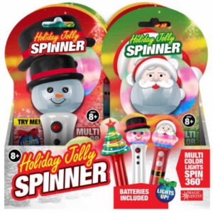Holiday Jolly Spinner, Lights Spin 360 Degrees, Santa or Snowman