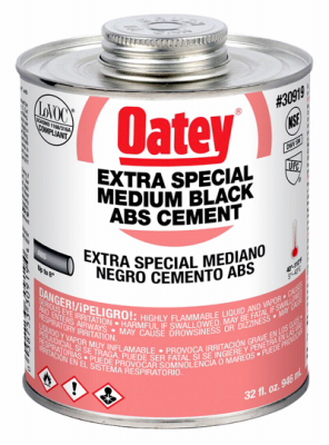 Black ABS Pipe Cement, 32 oz.
