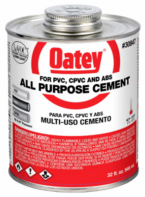 All-Purpose Solvent Pipe Cement, Clear, 32 oz.