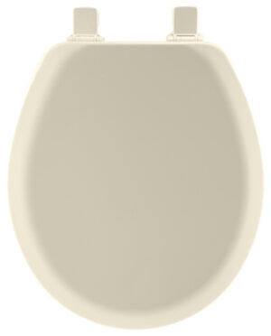 Round Molded Wood Toilet Seat, Easy-Clean & Change® Hinge, STA-TITE®, Biscuit