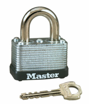 1-1/2 In. Keyed Padlock, Laminated Warded Steel