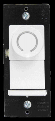 DR Series Rotary Dimmer Switch, Single Pole/3-Way, CFL/LED/Incandescent, White