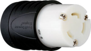 Pass & Seymour Locking Connector, 30-Amp, 250-Volt, Black/White
