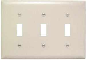 Pass & Seymour 3-Toggle Opening Nylon Wall Plate, Light Almond