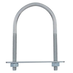 U Bolt With Plate & Bolts, Zinc, 1/4 x 2-1/16 x 3-7/16 In.