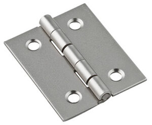 Broad Hinge, Nickel, 1-1/2 x 1-1/4 In., 2-Pk.