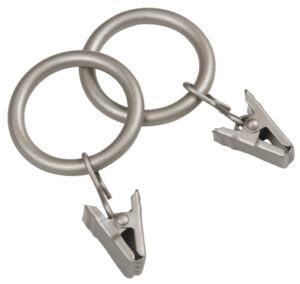 Curtain Ring Clips, Pewter, 14-Pk.