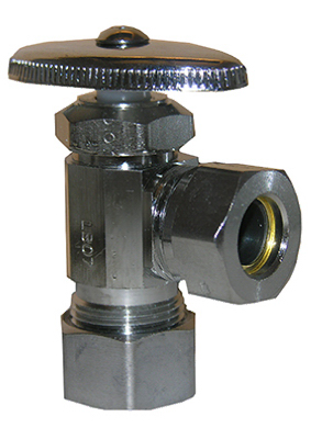 Angle Valve, Chrome, 5/8 x 7/16 In.