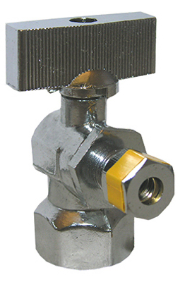 Angle Valve, Chrome, Quarter Turn, 1/2 x 1/4 In.