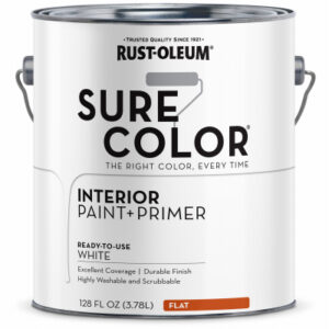 Sure Color Interior Wall Paint & Primer, Flat White, 1 Gallon