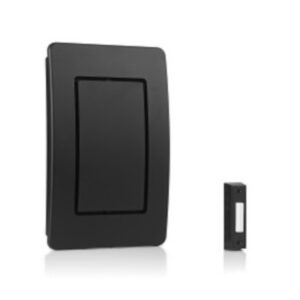 Wired Pushbutton Doorbell Chime Kit, Black