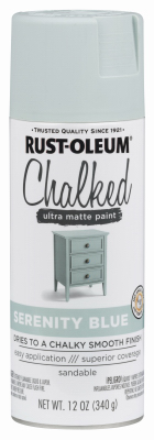 Chalked 1-Coat Spray Paint, Ultra Matte Serenity Blue, 12-oz.
