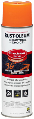 Industrial Choice Precision Line Marking Spray Paint, Fluorescent Orange, 17 oz. Inverted