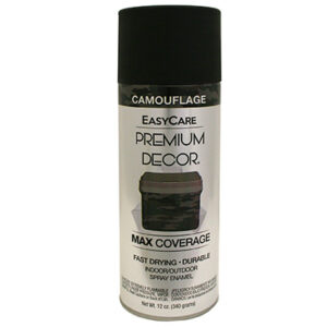 Premium Decor Spray Paint, Camouflage Flat Black, 12 oz.