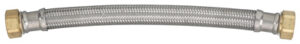 Water Heater Connector, Braided Stainless Steel, 3/4 FIP x 18 In.