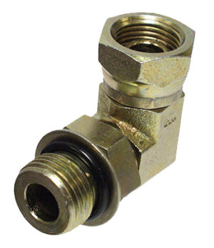 90 Degree Hydraulic Adapter, 5/8-In. Male 0-Ring Boss x 1/2-In. FP Swivel