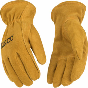 Kids' Suede Cowhide Gloves, Thermal Insulation, Medium