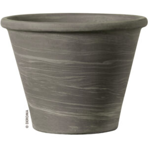 Duo Planter, Round, Grafite Clay, 8 In.