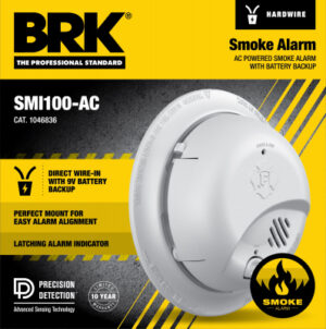 Hardwired Ionization Smoke Alarm, Battery Backup
