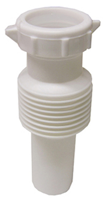 Kitchen Drain Flexible Slip Joint Extension Tube, White PVC, 1-1/2 In.