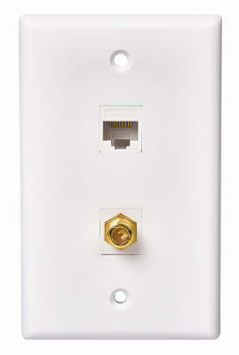 Coax Wall Plate, Cat5/6